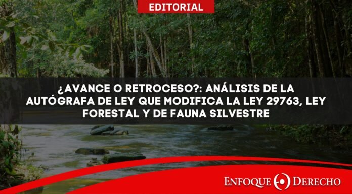 Editorial | ¿Avance o retroceso?: Análisis de la Autógrafa de Ley que modifica la Ley 29763, Ley forestal y de fauna silvestre